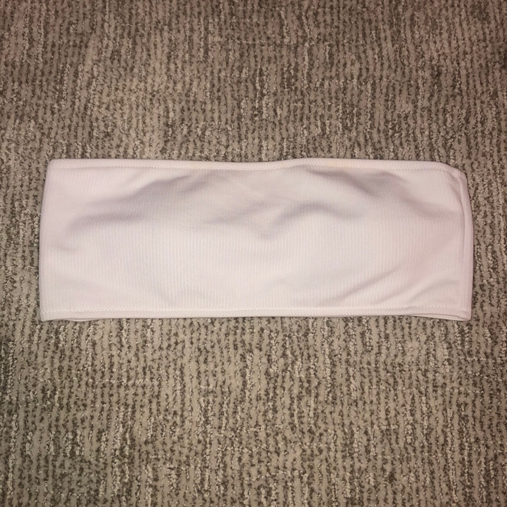 White bandeau bikini top